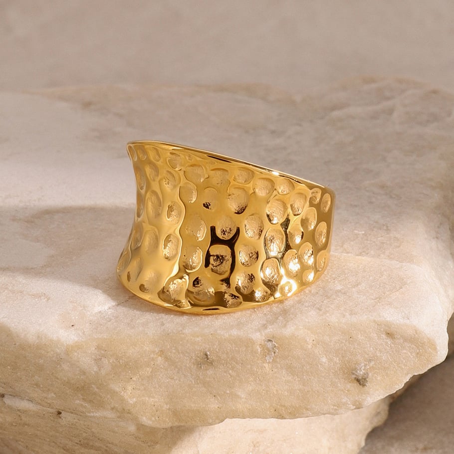 1 Pair Simple Retro Style Solid Color Stainless Steel 18K Gold Plated Women's Single Ring Picture4