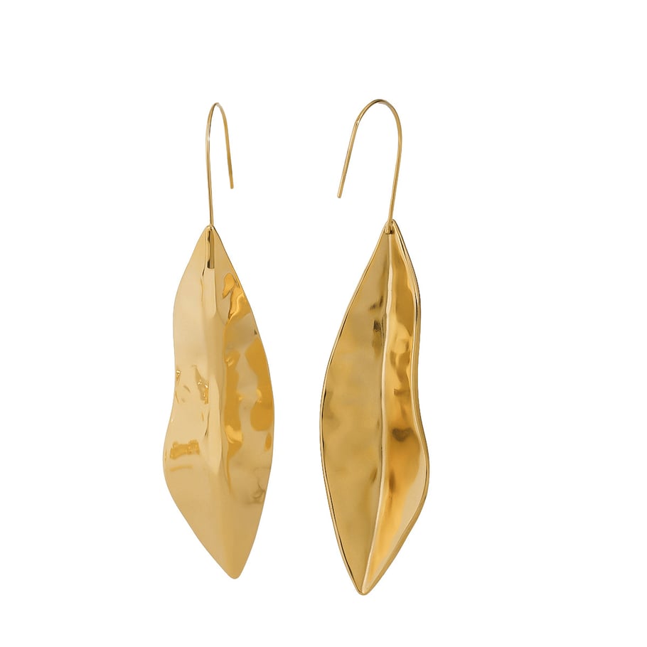 1 Pair Ethnic Series Retro Plant Stainless Steel 18K Gold Plated Women Stud Earrings Picture6