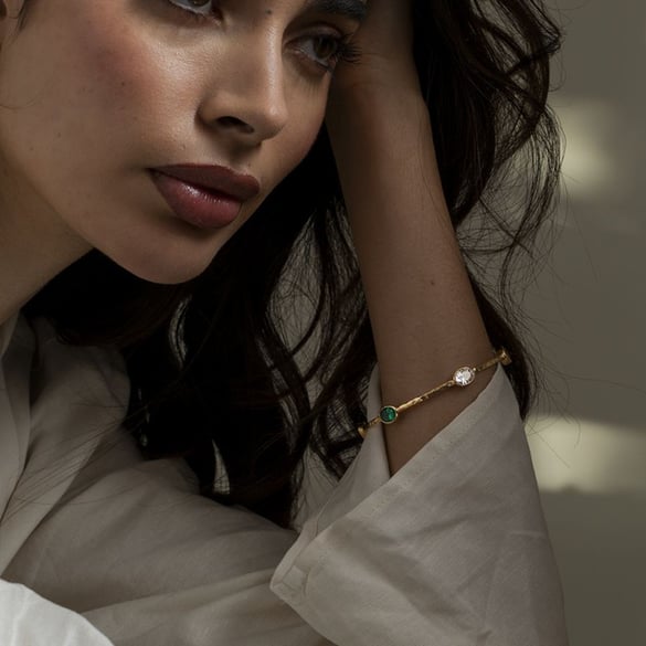 1 Piece Simple Series ins style Geometric Stainless Steel 18K Gold Plated Zircon Women Bangles