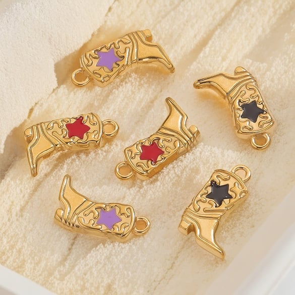 1 pezzo semplice serie retrò geometrica in acciaio inossidabile color oro pendenti da donna 2