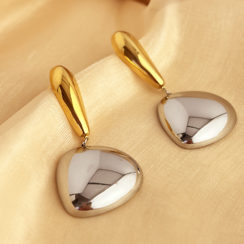 1 Pair Simple Drop Shape Stainless Steel Women's Earrings Picture3