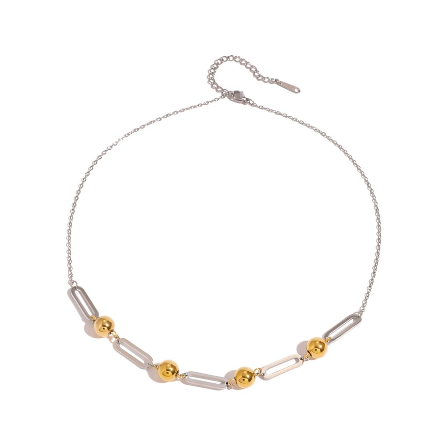 1 Stück Simple Series Casual Geometric Edelstahl 18 Karat vergoldet Damen Kettenhalsketten Bild6