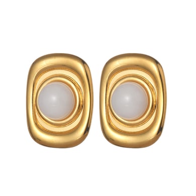 1 Pair Romantic Series Elegant Geometric Stainless Steel 18K Gold Plated Women Stud Earrings h5 Picture5