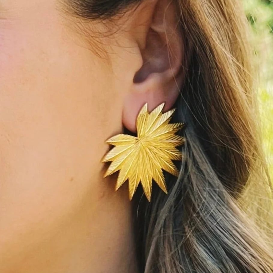 1 Pair Fashionable Series Original Design Leaf Stainless Steel Gold Color Women's Stud Earrings Picture5