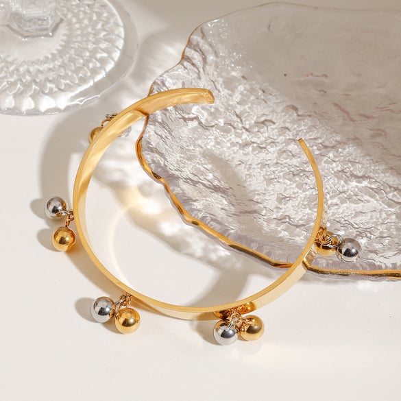 Braccialetti da donna in acciaio inossidabile color oro, stile geometrico, serie semplice, 1 pezzo