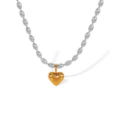 1 Piece Simple Series Simple Heart Stainless Steel 18K Gold Plated Women Pendant Necklaces h5 Picture6