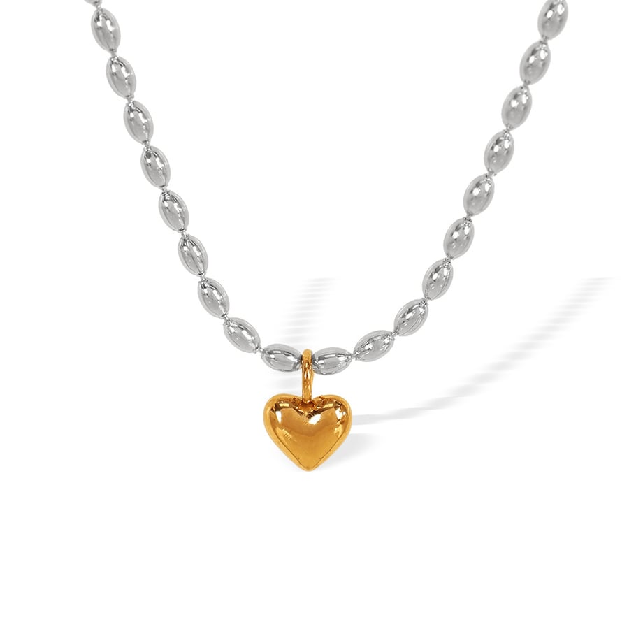 1 Piece Simple Series Simple Heart Stainless Steel 18K Gold Plated Women Pendant Necklaces Picture6