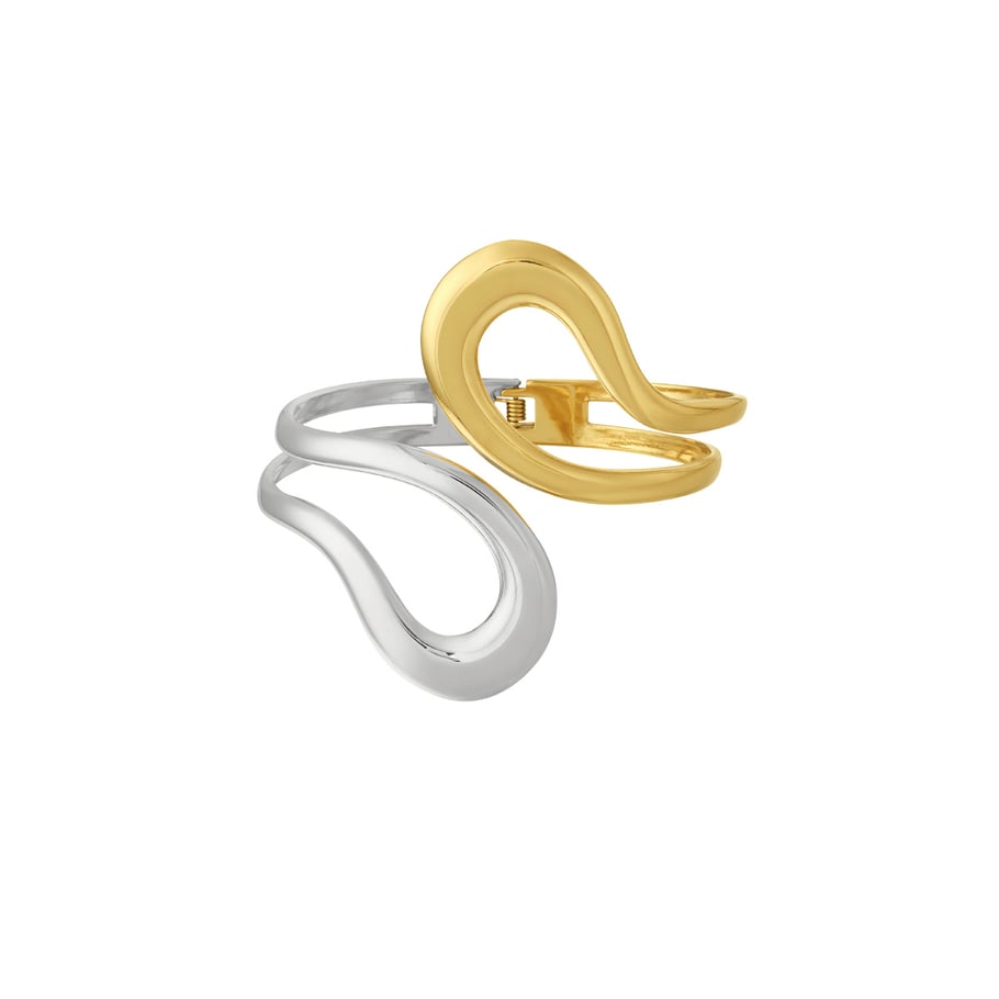 1 Piece Gleaming Series Daily Dazzling Droplet Stainless Steel Gold Color Women's Bangles Picture9