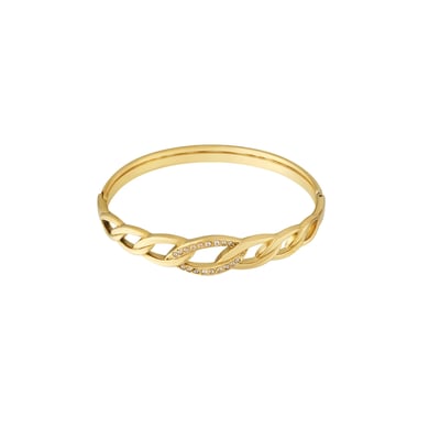 1 Piece Dazzling Series Classic Twist Stainless Steel Gold Color Women's Bangles h5 Picture8