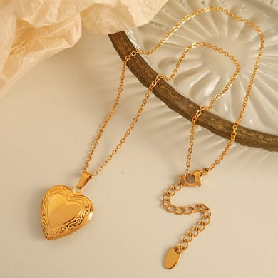 1 Piece Simple Series Simple Heart Stainless Steel 18K Gold Plated Women Pendant Necklaces h5 Picture3