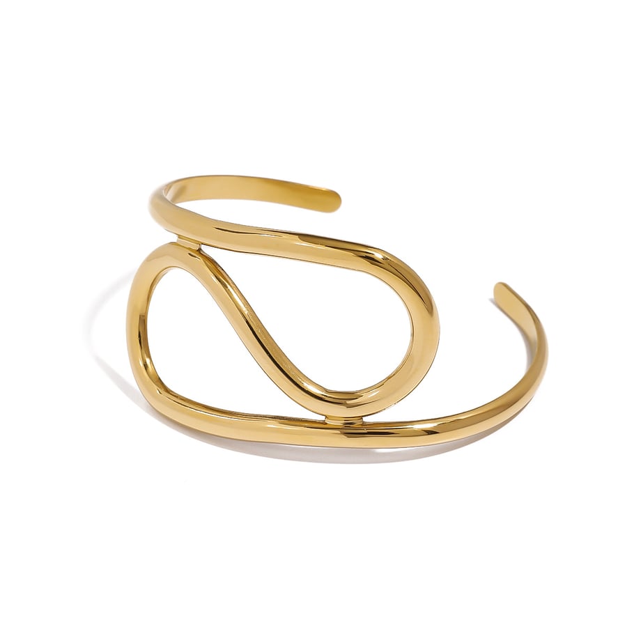 1 Piece Simple Series Simple Annular Stainless Steel 18K Gold Plated Women Bangles Picture6