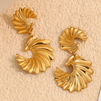 1 Paar Luxuriöse Serie Retro Einfarbig Edelstahl Gold Farbe Damen Tropfen Ohrringe h5 Bild4