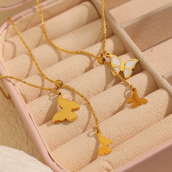 1 stuk romantische serie schattige dieren titanium staal 18K vergulde schelp dames hanger kettingen 2