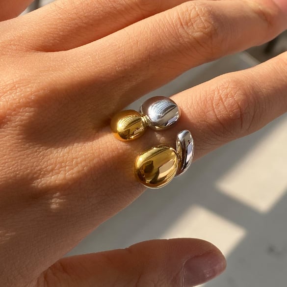 1 Piece Simple Series Fashionable Annular Stainless Steel Gold & Silver Color Women's Single Rings 2