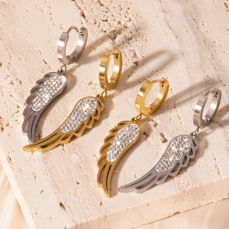 1 Pair Sophisticated Series Chic SwingsTitanium Steel Gold Color Women's Drop Earrings Picture5