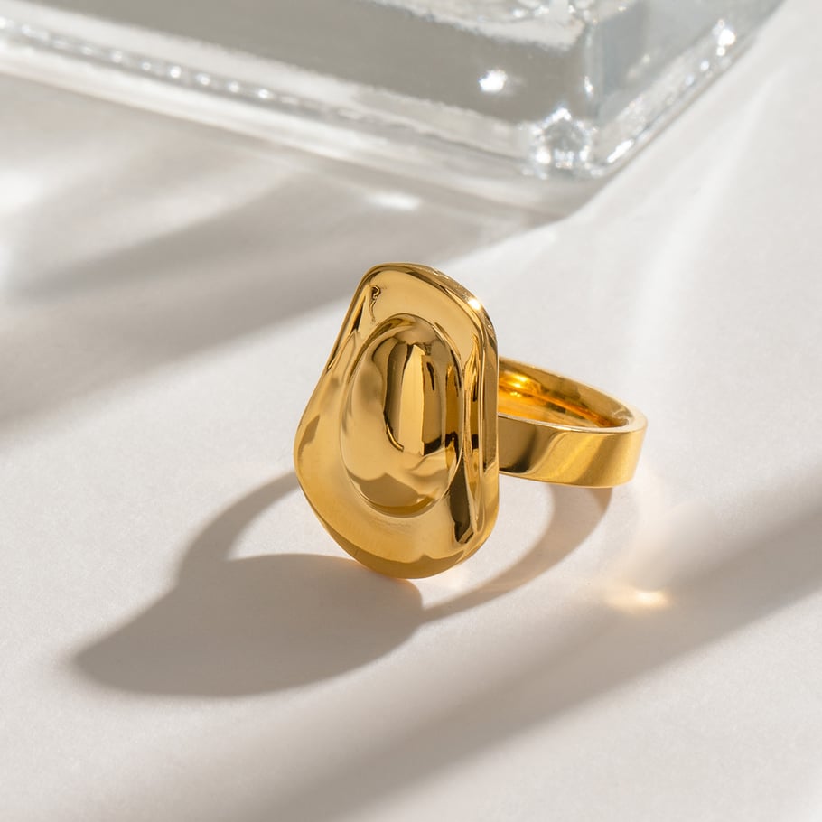 1 Pair Simple Series Elegant line Stainless Steel 18K Gold Plated Women Single Rings Picture3