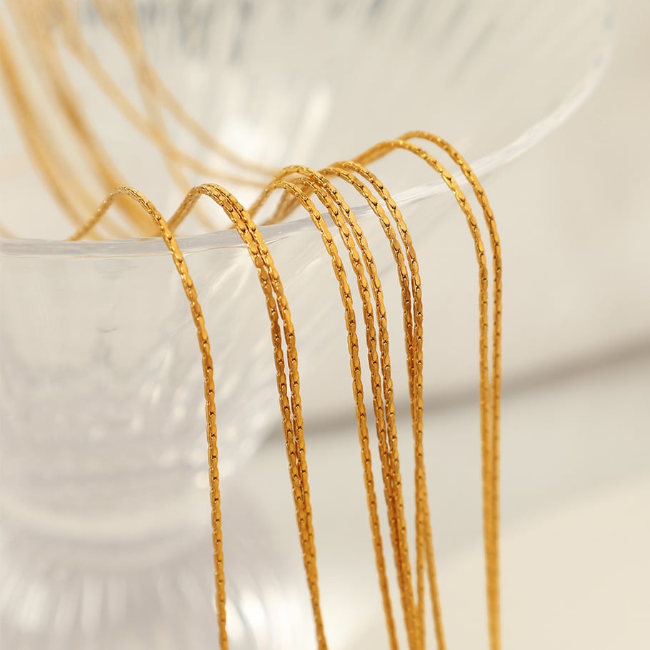1 Piece Simple Series Simple Tassel Stainless Steel 18K Gold Plated Women Layered Necklaces Picture4