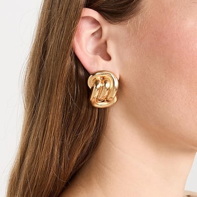 1 Paar Simple Series Retro Twist Edelstahl 18 Karat vergoldete Damen-Ohrstecker h5 Bild4