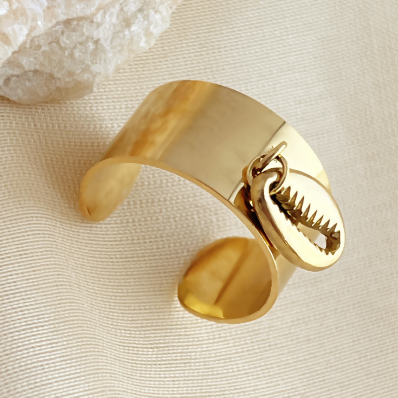 1 Stück Simple Series Casual Turtle Edelstahl Goldfarben Damen Verstellbare Ringe Bild4