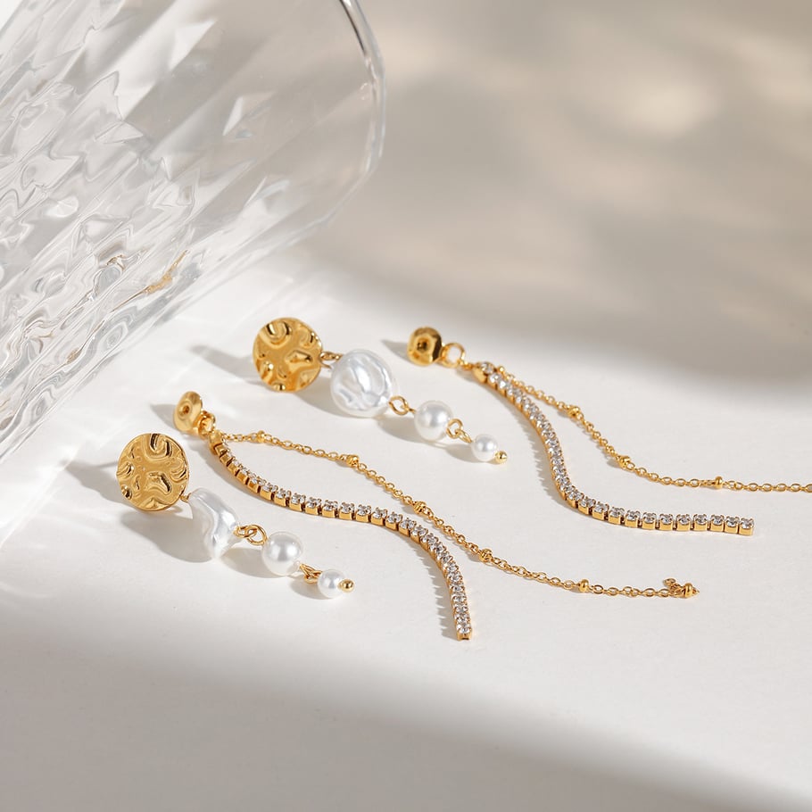 1 Pair Stylish Series Retro Charming Tassel Stainless Steel Gold Color Women's Drop Earrings Picture3