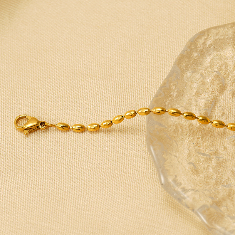 1 Stück Simple Series Simple Edelstahl 18 Karat vergoldet Unisex Kettenhalsketten Bild4