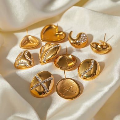 JD designer model! 18k gold stainless steel  diamond/teardrop-shaped diamond earrings European and American ins simple cold style earrings h5 Picture3