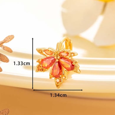 1 Paar Simple Series Simple Plant Copper No Plating Material Zirkon Damen Creolen h5 Bild6