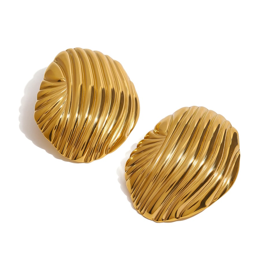 1 Pair Simple Series Casual Geometric Stainless Steel 18K Gold Plated Women Stud Earrings Picture6