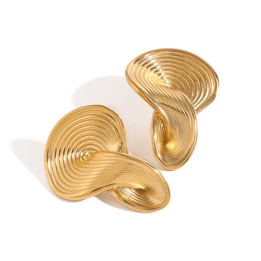 1 Pair Simple Series Europe and America line Stainless Steel 18K Gold Plated Women Stud Earrings Picture9