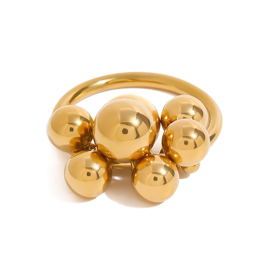 Anillos individuales de acero inoxidable chapados en oro para mujer, serie simple, estilo europeo y americano. Imagen12