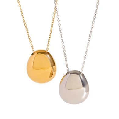 1 Piece Simple Series Simple Solid Color Stainless Steel 18K Gold Plated Women Pendant necklaces h5 Picture5