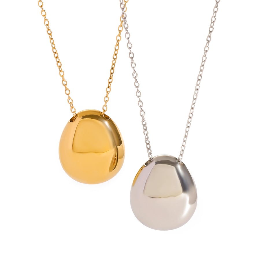 1 Piece Simple Series Simple Solid Color Stainless Steel 18K Gold Plated Women Pendant necklaces Picture5