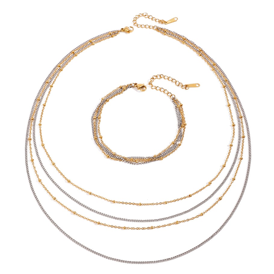 1 pezzo semplice serie classica anulare in acciaio inossidabile placcato oro braccialetti a catena da donna Immagine11