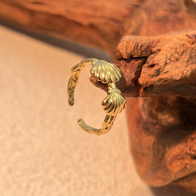 1 Piece Simple Series Simple Turtle Stainless Steel   Gold Color  Women's Adjustable Rings Picture8