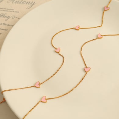 1 Piece Simple Series Simple Heart Stainless Steel 18K Gold Plated Women Pendant Necklaces h5 Picture3