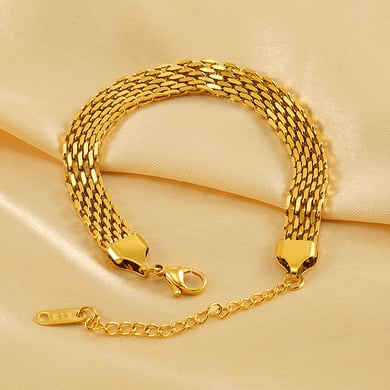 1 Piece Classic Series Retro Titanium Steel 18K Gold Plated Unisex Chain Bracelets h5 Picture4