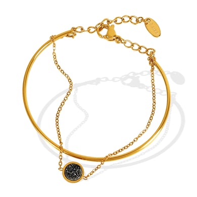 1 Piece Simple Series Simple Geometric Stainless Steel 18K Gold Plated Women Charm Bracelets h5 Picture6