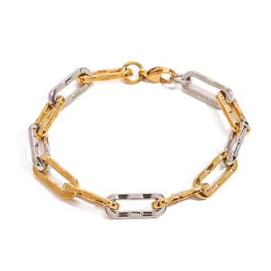 1 Piece Simple Series Europe and America line Stainless Steel 18K Gold Plated Women Chain Bracelets h5 Picture8
