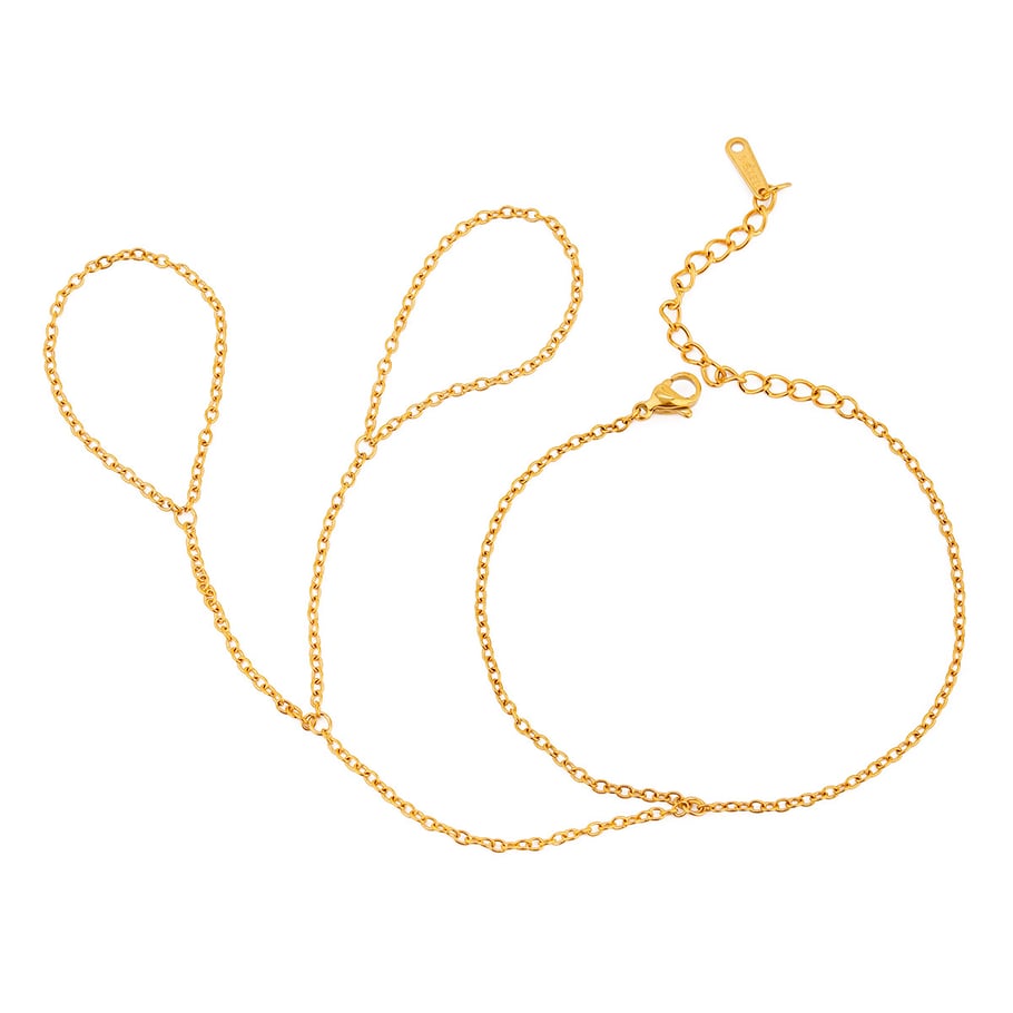 1 Piece Simple Series Hip-Pop/Rock Geometric Stainless Steel 18K Gold Plated Women Chain Bracelets Picture5