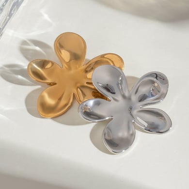 1 Piece Romantic Sweet Style Petal Shape Stainless Steel 18K Gold Plated Women's Brooch h5 Picture4