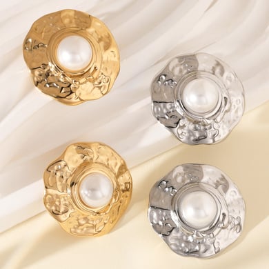 1 Paar Luxuriöse Serie Retro Geometrische Titan Stahl Gold Farbe Damen Ohrstecker h5 Bild4