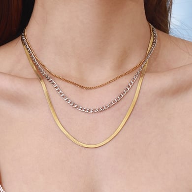 1 Piece Simple Series Charming Style Line Stainless Steel Gold & Silver Color Women's Layered Necklaces h5 Picture9