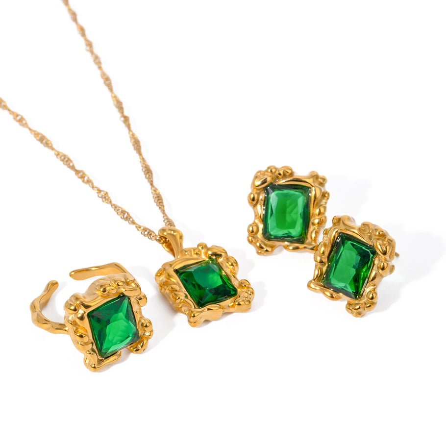1 Stück Luxuriöse Serie Retro Viereck Edelstahl Gold Farbe Damen Anhänger Halsketten Bild9
