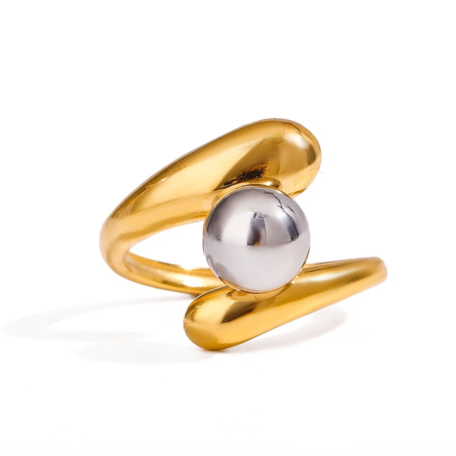 1 Piece Minimalist Series Classic Irregular Line Stainless Steel Gold and Silver Color Women's Single Rings Picture8