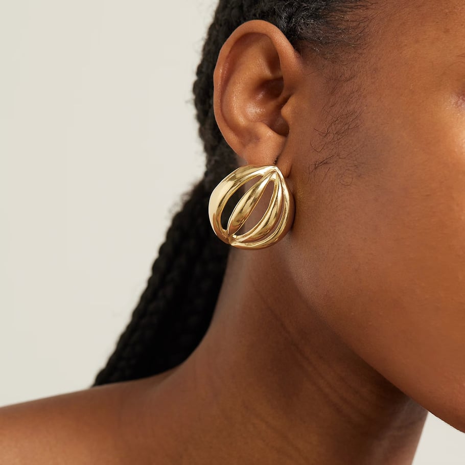 1 Pair Simple Series Simple Geometric Stainless Steel 18K Gold Plated Women Stud Earrings Picture3