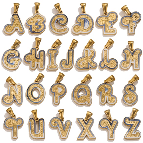 1 Piece Simple Series Chic Letter Stainless Steel Gold Color Unisex Pendants 2
