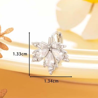 1 Paar Simple Series Simple Plant Copper No Plating Material Zirkon Damen Creolen h5 Bild3