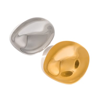 1 Paar Simple Series Tägliche geometrische Edelstahl 18 Karat vergoldete Damenbroschen h5 Bild6