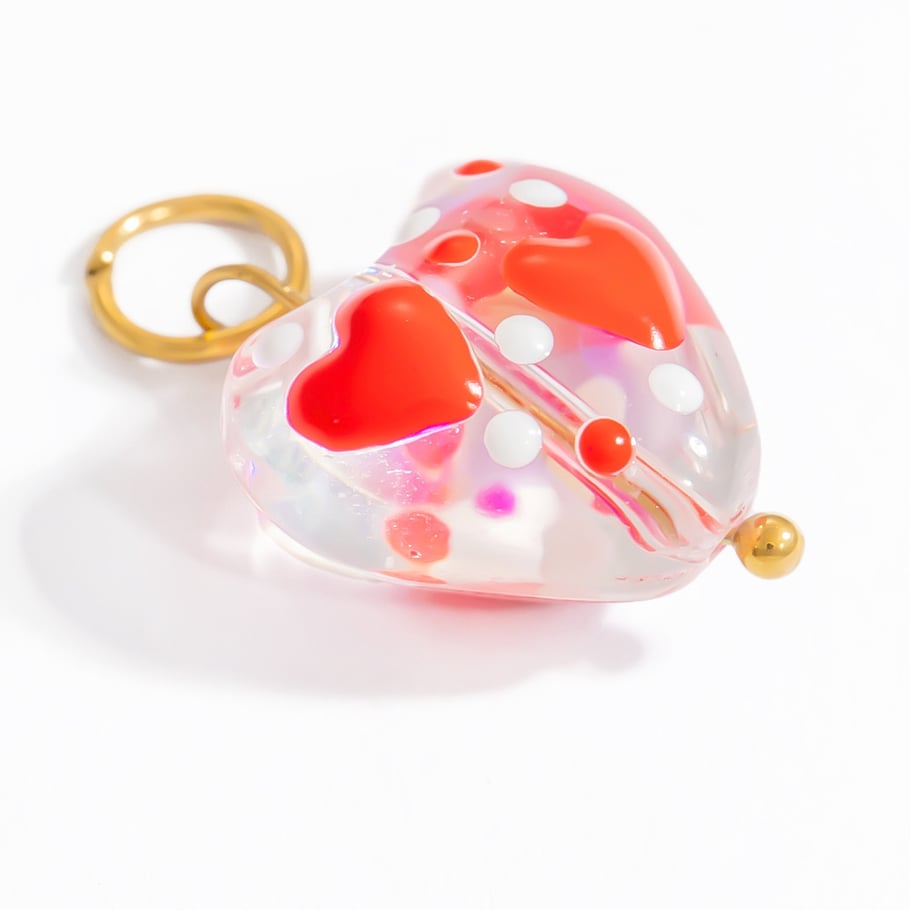 1 pieza de colgantes de acero inoxidable dorados con forma de corazón romántico para mujer Imagen6