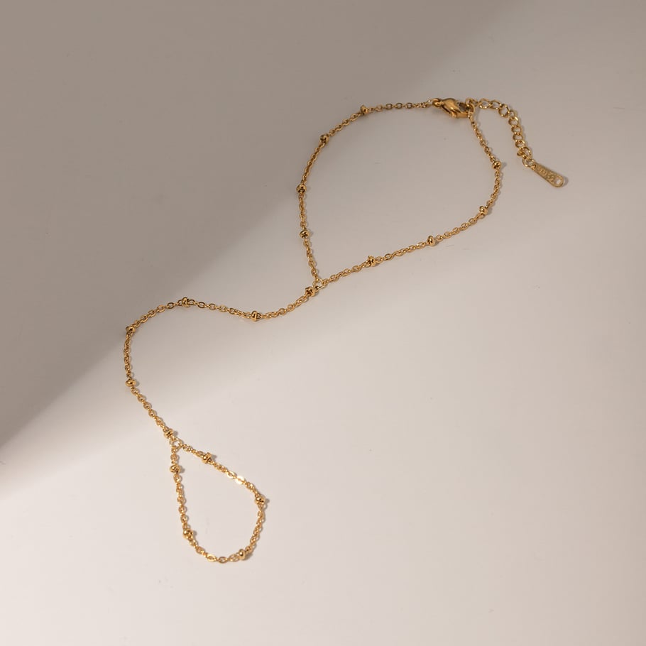 Pulsera de cadena de acero inoxidable color dorado para mujer, serie simple, estilo Europa y América, 1 unidad Imagen8